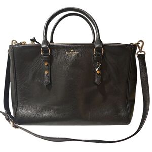 Kate Spade Black  Pebbled Leather Handbag Laptop Bag